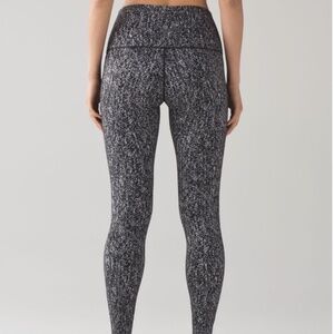 Lululemon Wunder Under Pant (Hi-Rise) Luon Suited Jacquard Black White Size 8